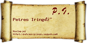 Petres Iringó névjegykártya