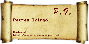 Petres Iringó névjegykártya
